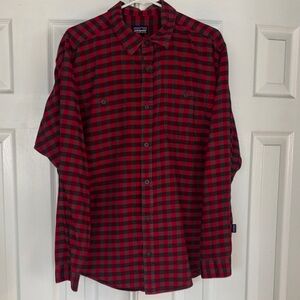 Patagonia Organic Cotton Red and Black Checkered Shirt